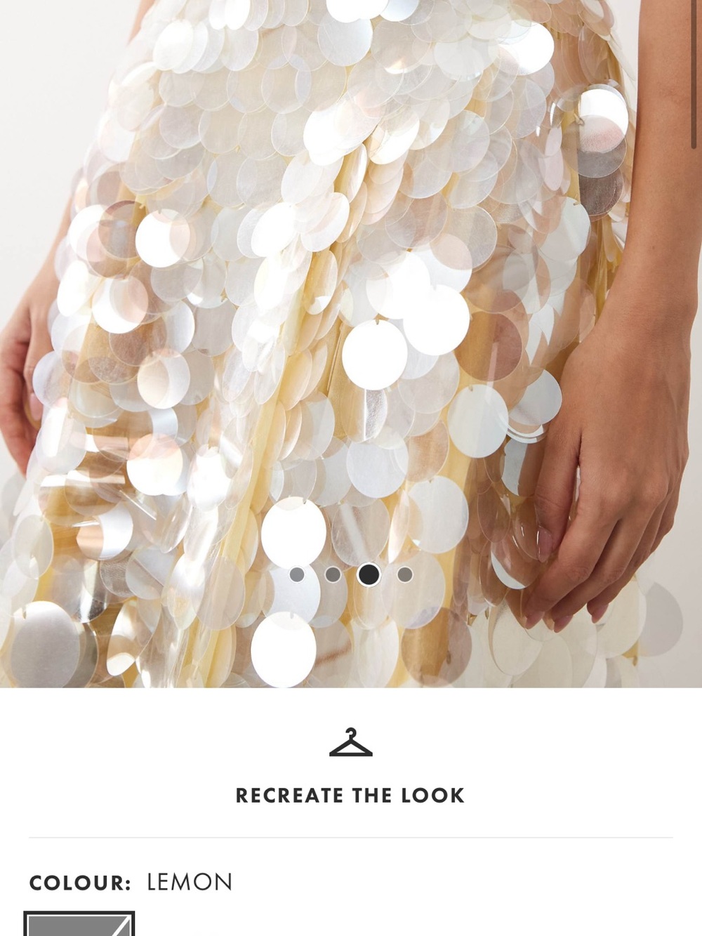 ASOS Arrange embellished disc sequin dress lemon - Picture 2 of 10